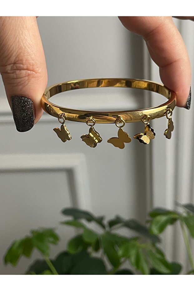 Hanging Butterfly Steel Bracelet