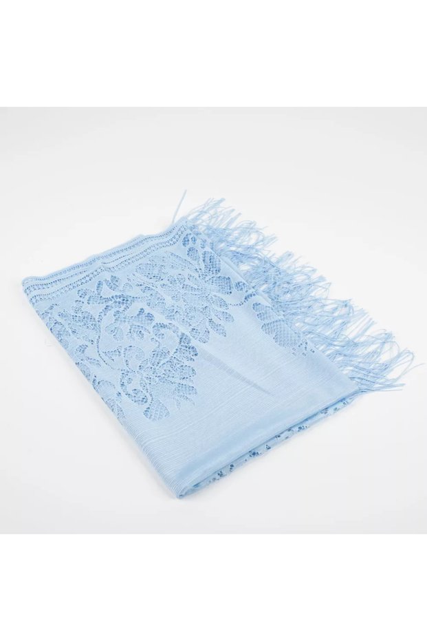 Lace Tassel Shawl (Mevlid Coverlet, 166X61 Cm. Blue)