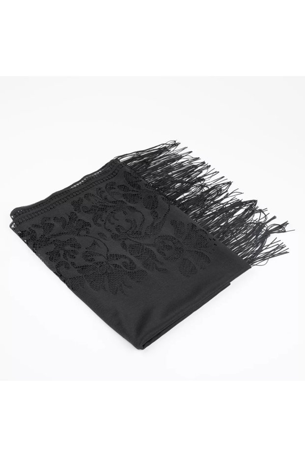 Lace Tassel Shawl (Mevlid Coverlet, 166X61 Cm. Black)