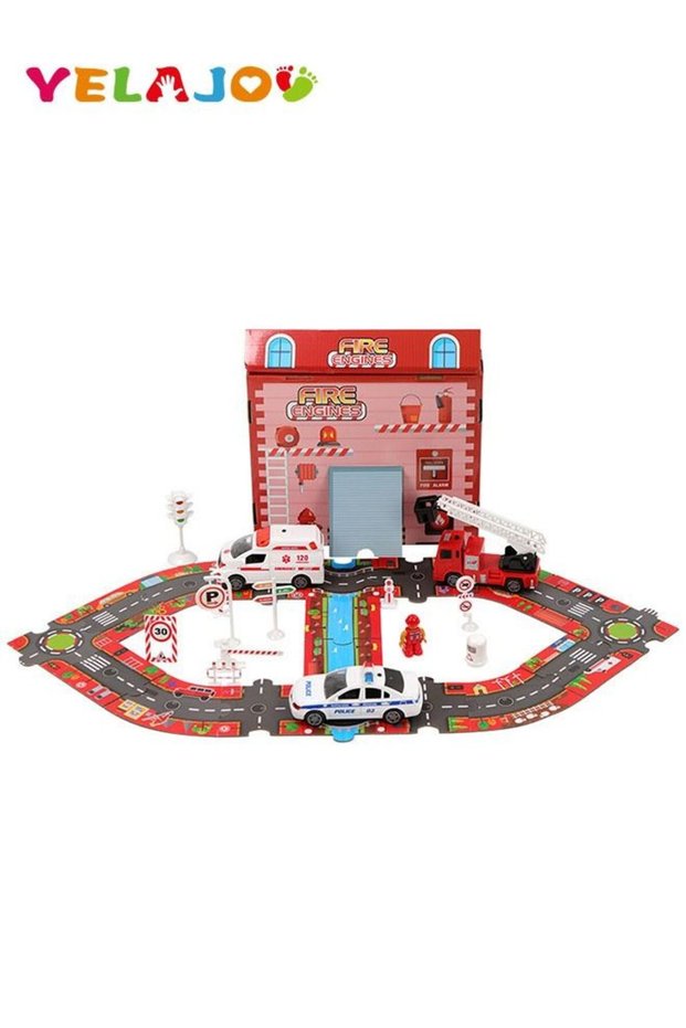 3D Puzzle Track Toy Set with Electric Cars, Lights and Sounds for Kids