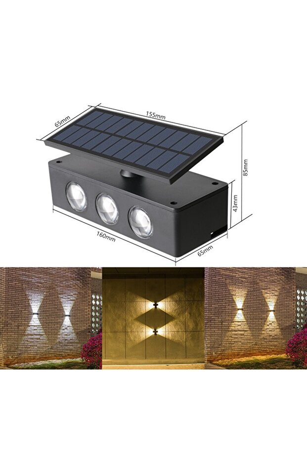 Flippy Bidirectional Solar LED Lamp, 6 LEDs, Adjustable Panel, 16x6.5 cm, Multicolor - 4