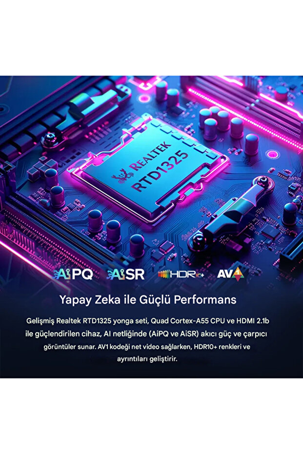 RT-X3 4K Android 14.0 TV Box 4+64GB Realtek RTD1325 Yapay Zeka İşlemci Chip Dual Hızlı WiFi6 - 6