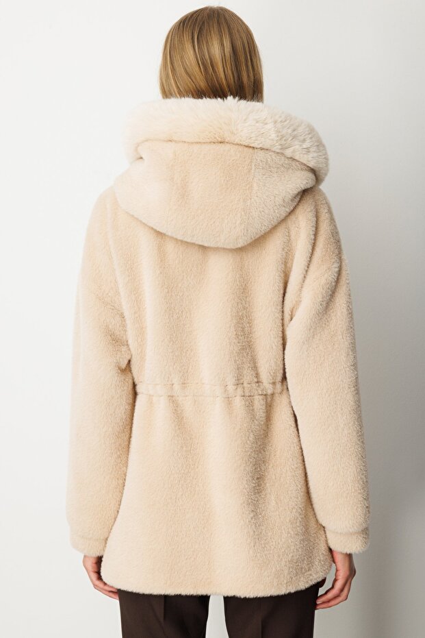 Kapüşonlu Peluş Kaban - 5
