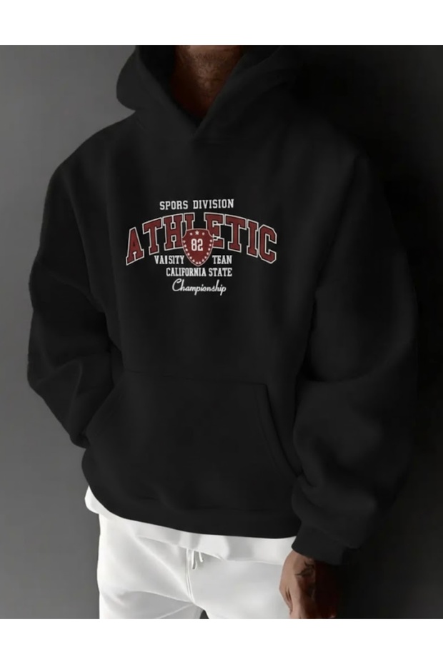 Athletic Printed Oversized Unisex Women/Men K Hooded Sweatshirt