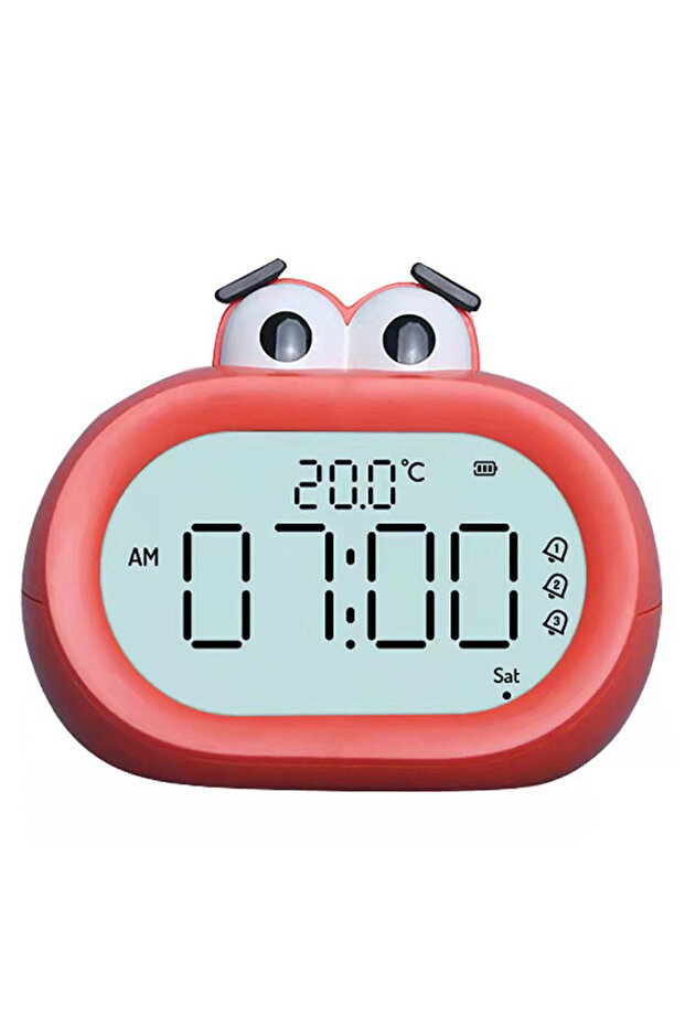 Alarm clock with temperature display, red, LED, night light and phone control - 1