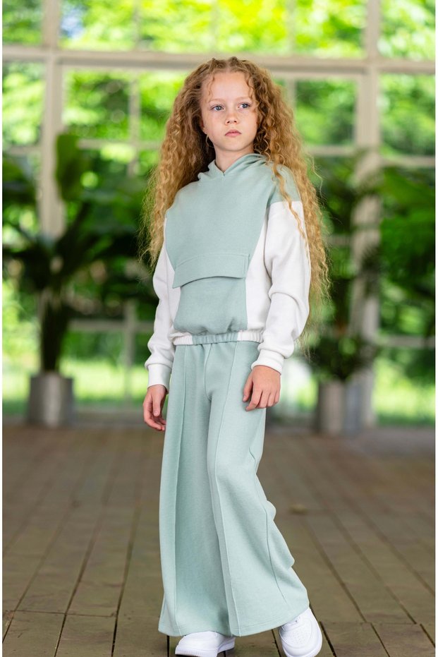 Thessaloniki Fabric Hooded and Wide-Leg Sweatpants Set