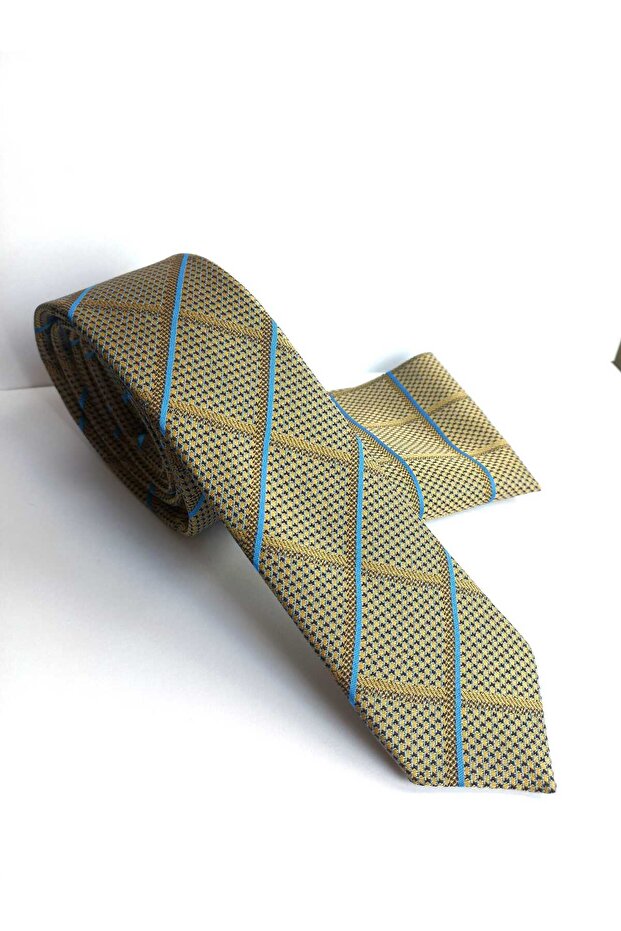 5.5 cm Patterned Thin/Slim Tie and Handkerchief Set