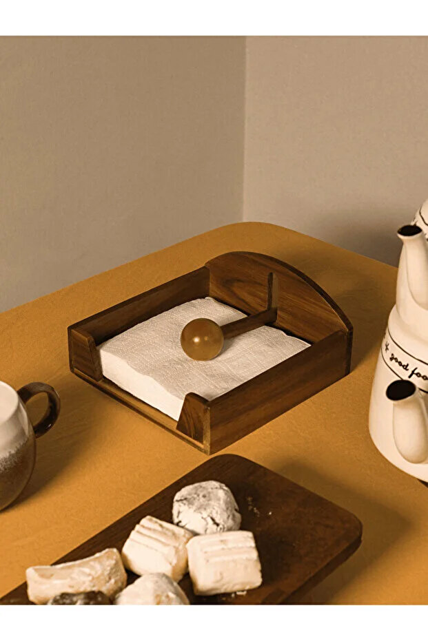 Vorden Acacia Modern Napkin Holder 18X23 cm - Stylish and Functional Wooden Design
