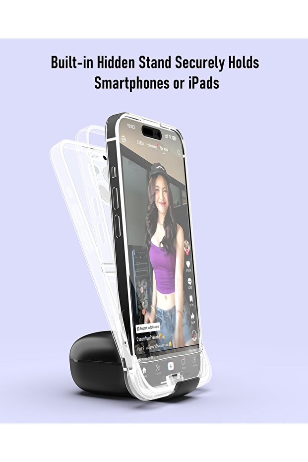 TikTok Scrolling Ring with Touchpad — Bluetooth Wireless Scroller (Black) - 3