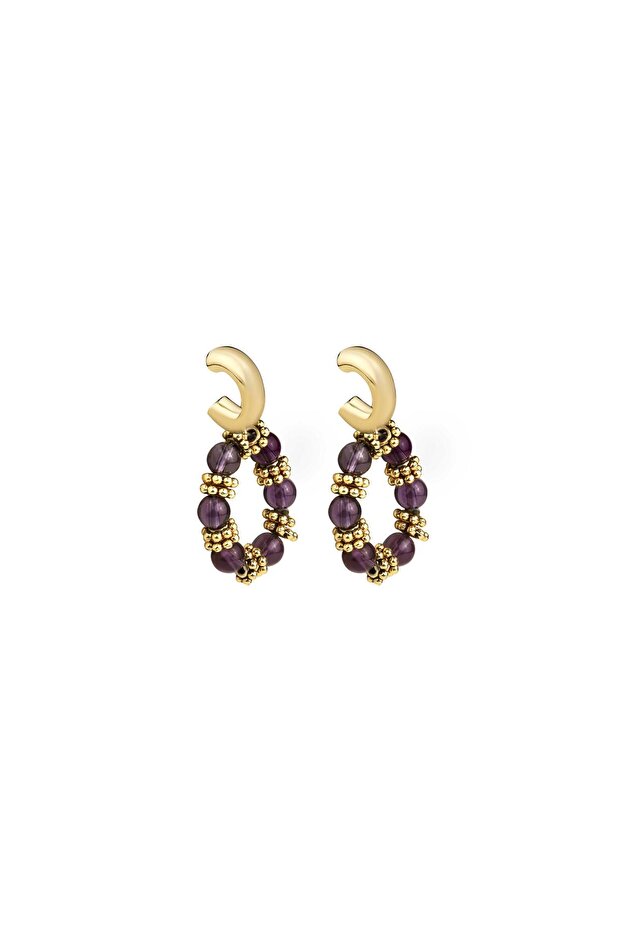 Natural stone amethyst earrings