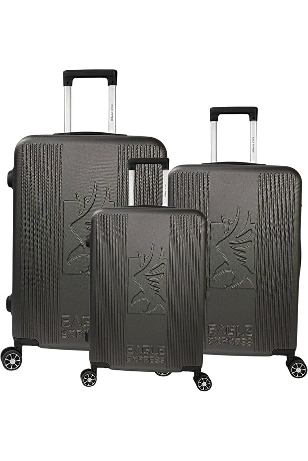 Ramble 3-Piece ABS Hard Luggage Set - Grey + 1-Year