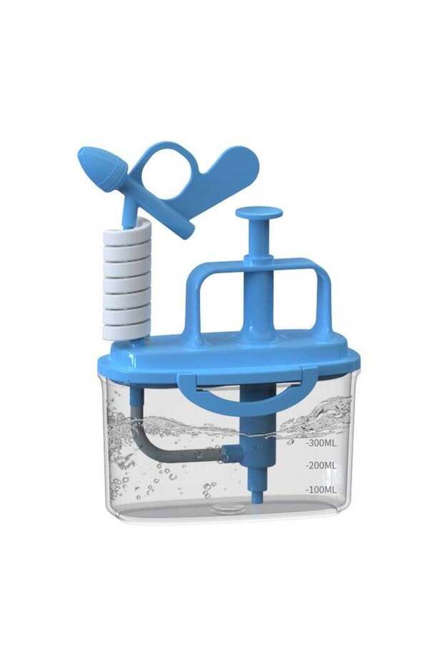 Manual Nasal Irrigator, 300ml Sinus Rinse Kit with Dual Nozzles