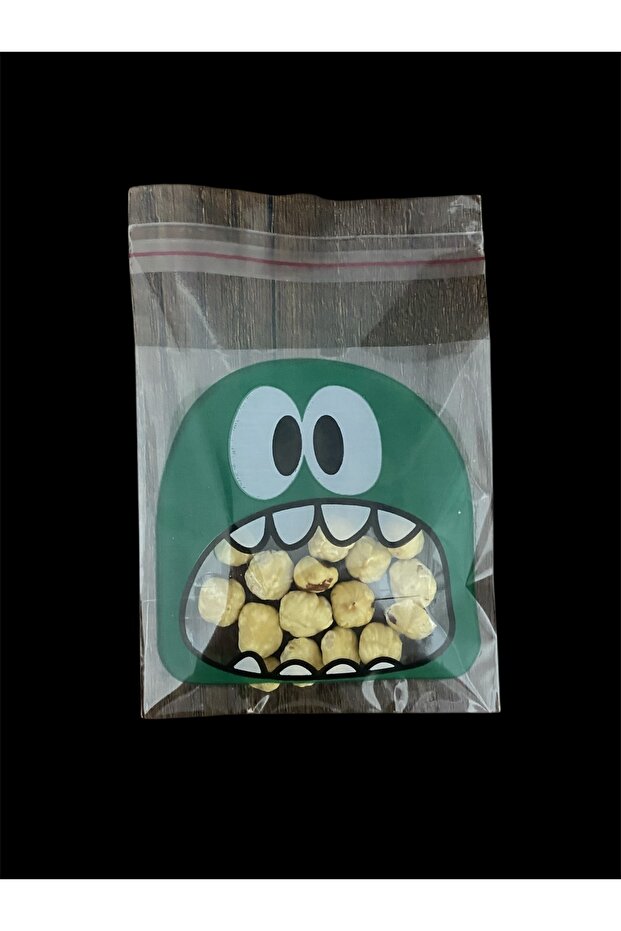 200 Adet 10X14 cm Karışık Renk Canavar Baskılı Yapışkanlı Şeffaf Opp Jelatin Poşet, Kurabiye Poşeti - 7