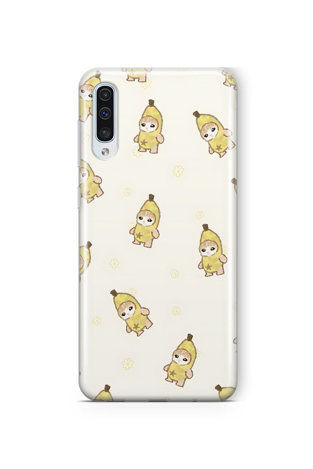 Samsung Galaxy A70 Compatible Banana Costume Cat Pattern Transparent Phone Case