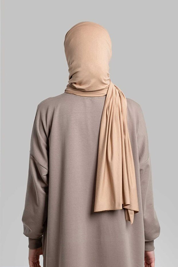 شال قطن ممشط - بيج - 4
