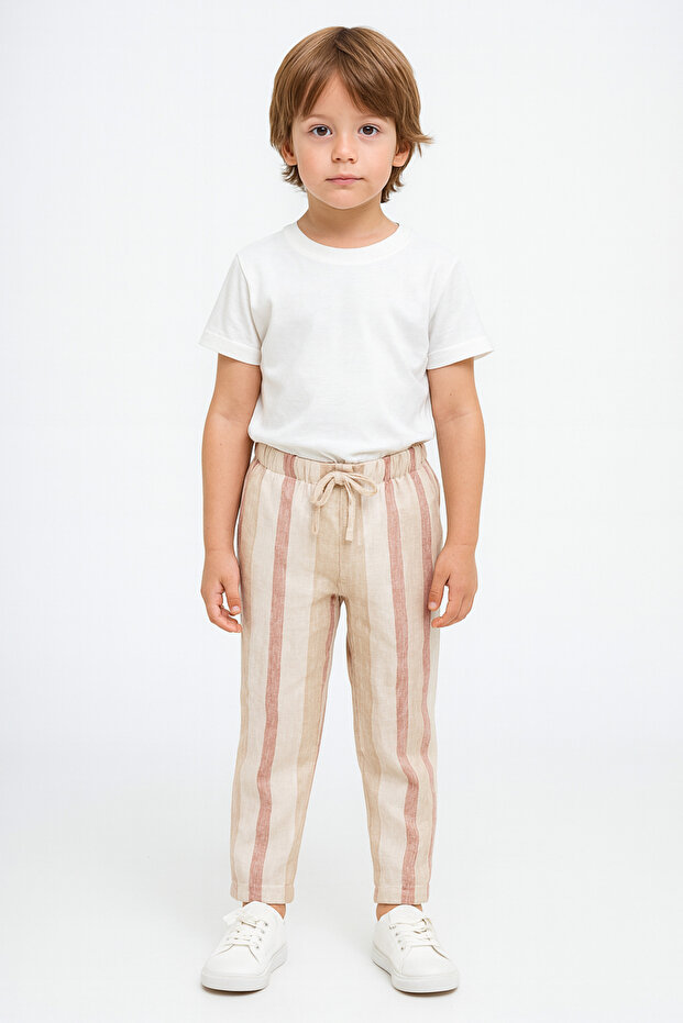 Baby Boy & Child Striped 100% Cotton Muslin Pants