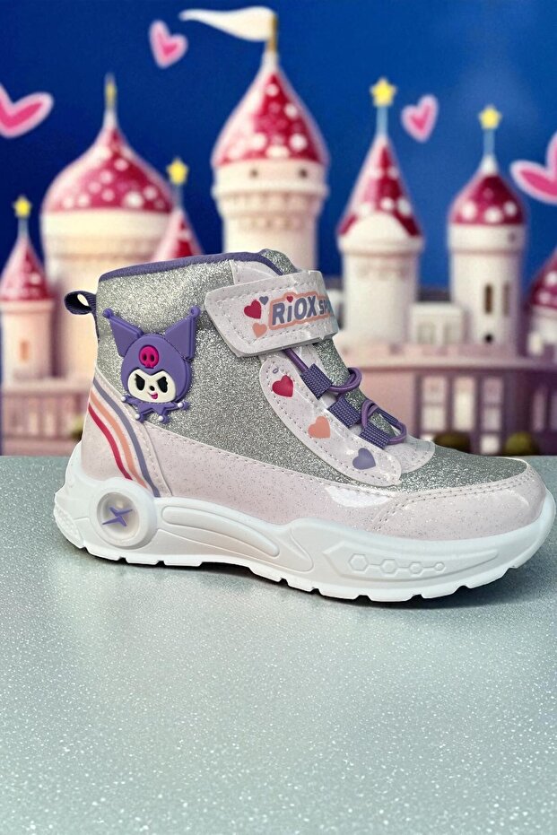 KIŞLIK LABUBU MOTİFLİ IŞIKLI ANATOMİK TABAN KIZ ÇOCUK BOT - 1