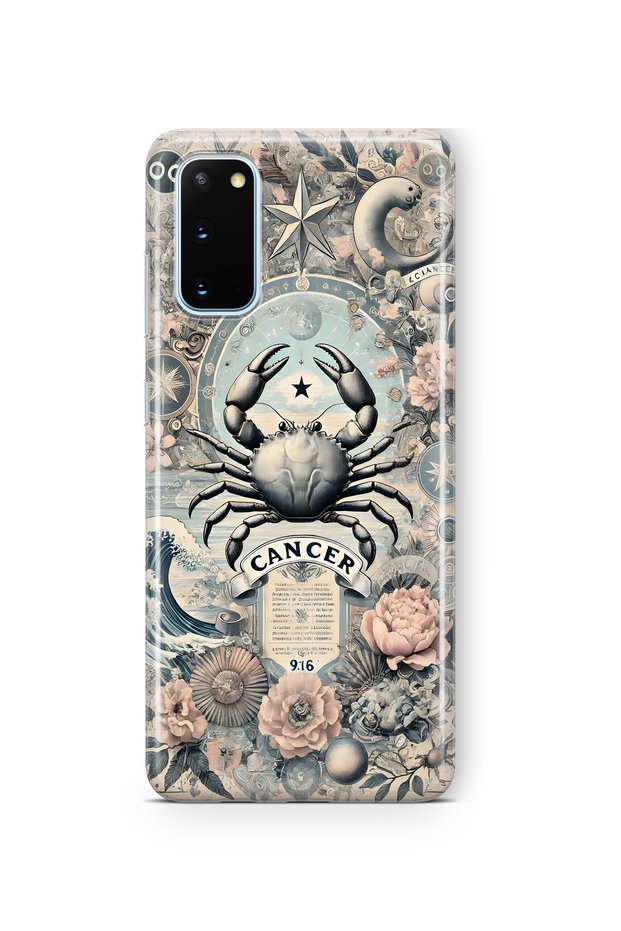 Samsung Galaxy S20 Fe Compatible Crabs Sign Pattern Transparent Phone Case