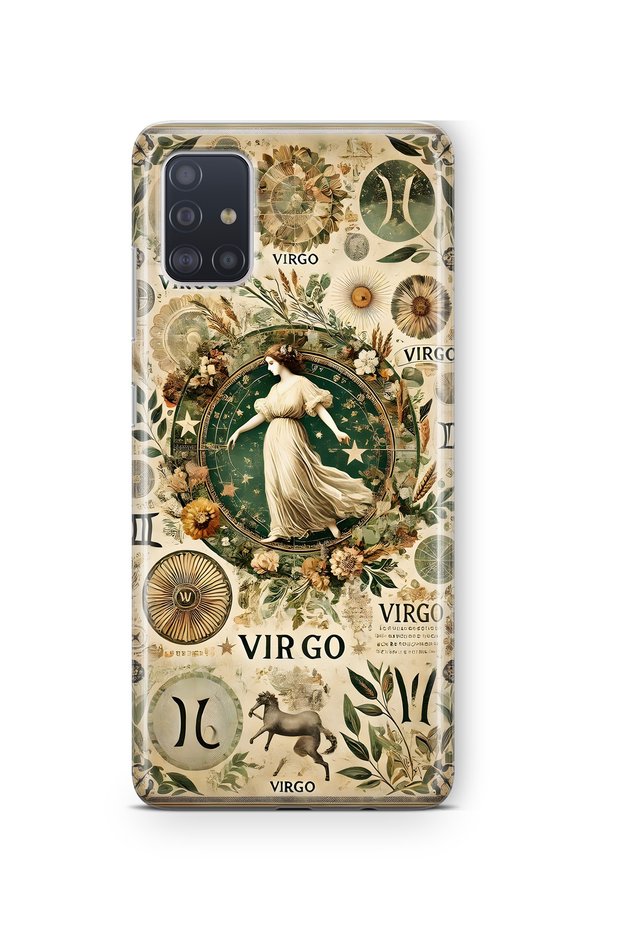 Samsung Galaxy A51 Compatible Virgo Patterned Transparent Phone Case