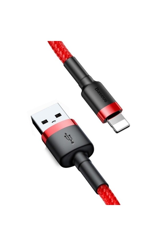 Cablu USB Cafule 2.4A Lightning 0.5m Roșu - 2
