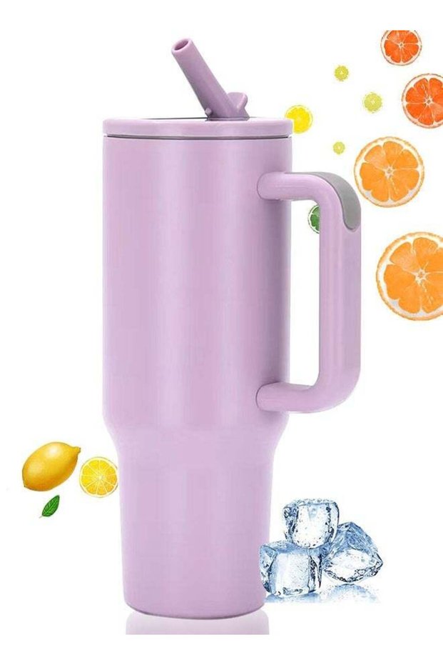 40 oz Tumbler with Handle and Flip Straw Travel Mug Cup for Water Iced Tea or Coffee Smoothie and More