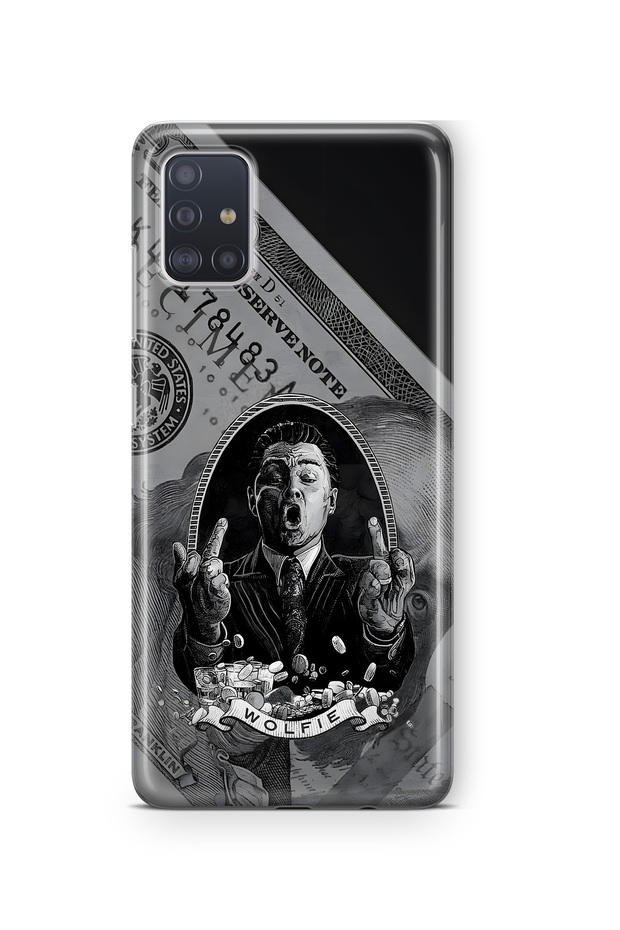 Samsung Galaxy M31S Compatible Wolfie Patterned Transparent Phone Case