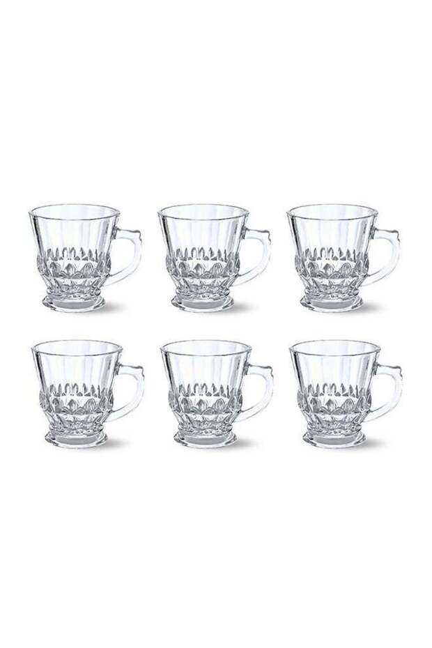 Feelings Glass Tea Mug Set of 6, 140ml Each – Crystal Clear Heat-Resistant Glass Cups for Tea, Coffee, Espresso & Turkish Coffee, Durable Dishwasher-Safe Serveware, 8.4 x 10cm, Clear