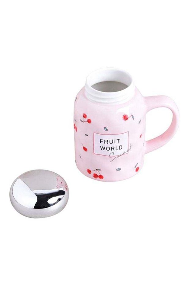 Pineapple Peach Ceramic Mug Pink