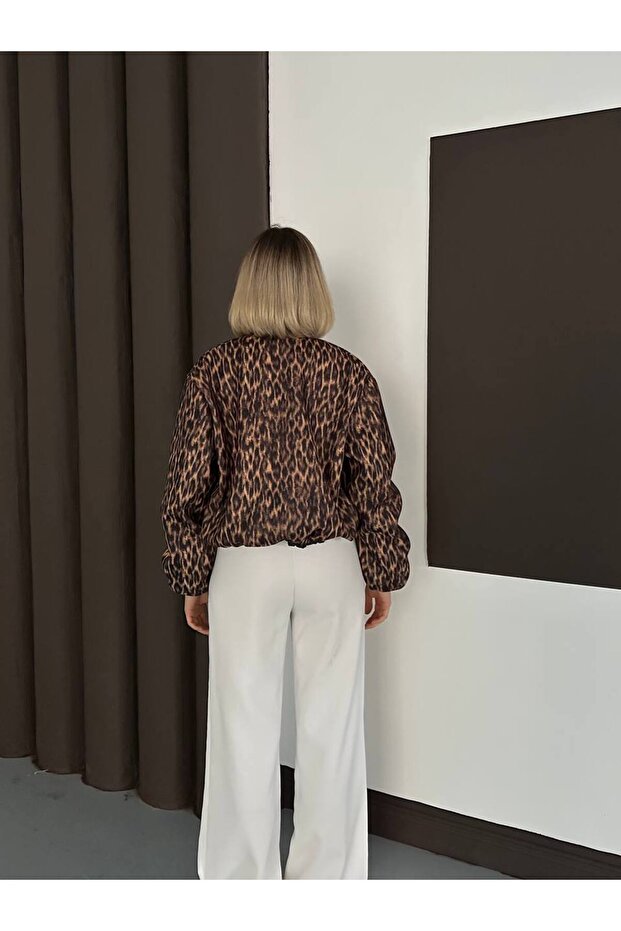 Leopar Bomber Ceket - 3