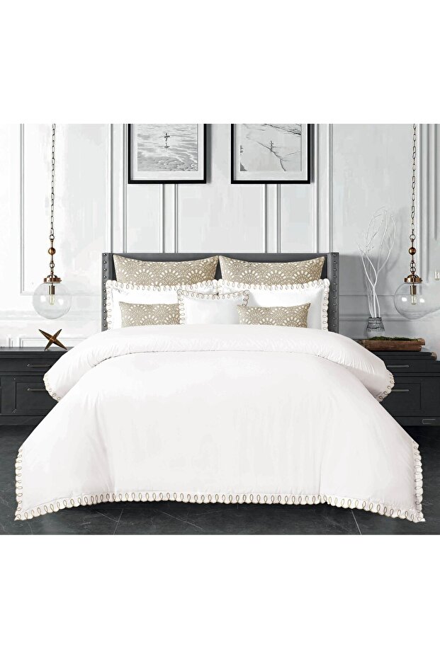 Lobby Scallop | 100% Cotton Double 11-Piece Duvet Set | Black friday