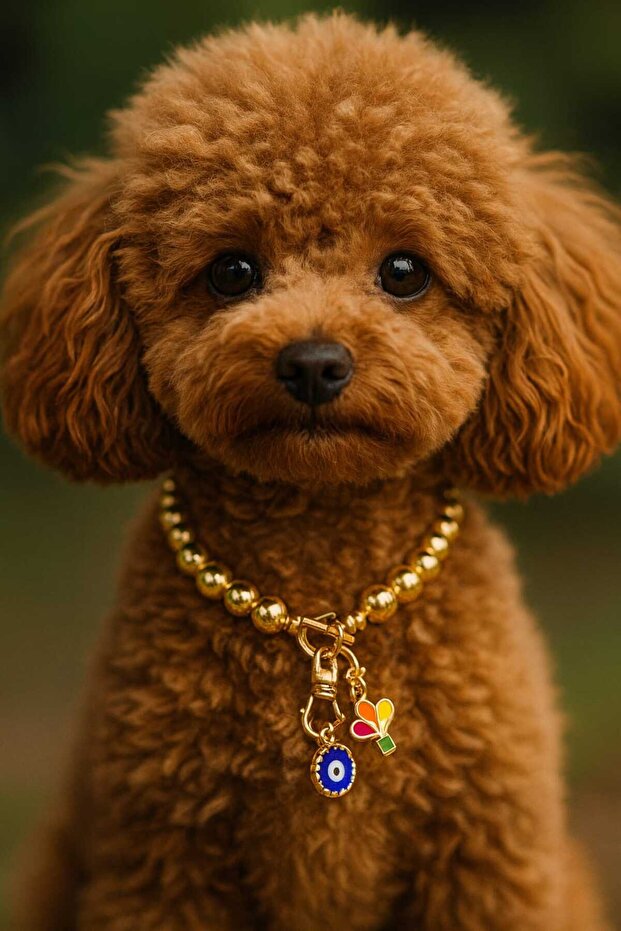 Çılgın saçlar KÖPEK KOLYESİ GOLD ALTIN KÜÇÜK IRK KOLYE