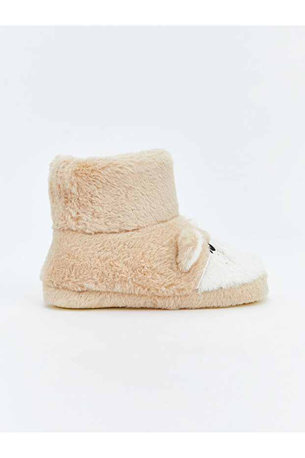 Plush Baby Girl Slippers with Animal Figures