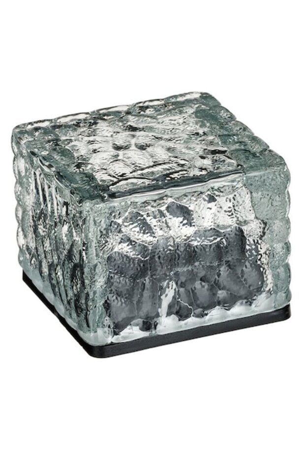 Solar Cube Lantern with Crystal Pattern 7x7x5 cm
