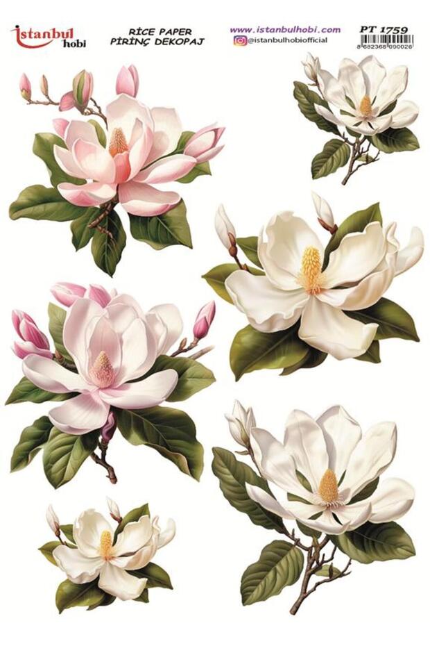 Brass Decopage Paper 30X42Cm Pt-1759 Flower