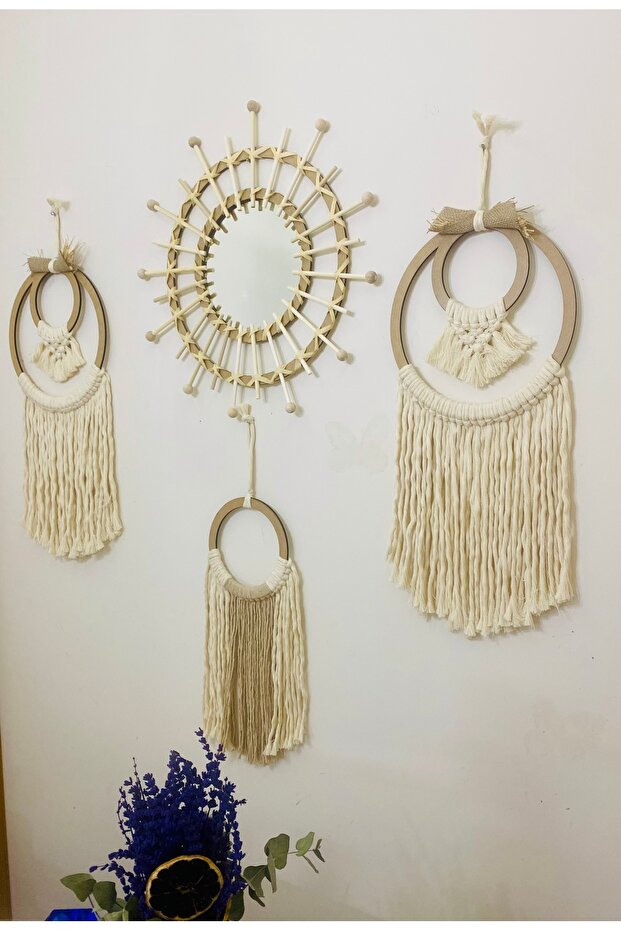 Kattun Macrame Mirror Set of 4 - 2