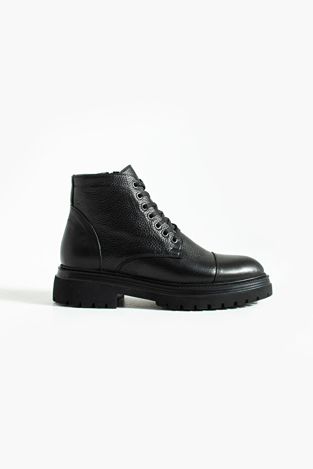 Men's Genuine Leather Eva Sole Lace-Up Waterproof Thick Sole Boots