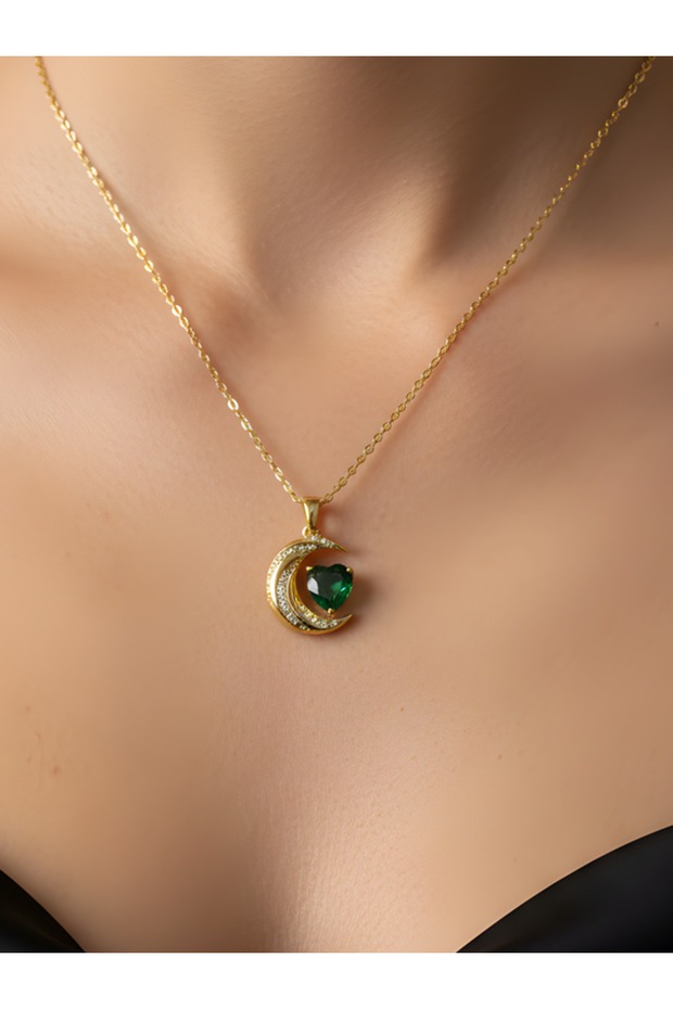 Ay Şeklinde Çelik Kolye - 1