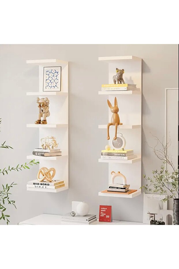 Duvara monte katmanlı duvar rafı dekor rafı kitaplık tv ünitesi rafı 1 adet - 1