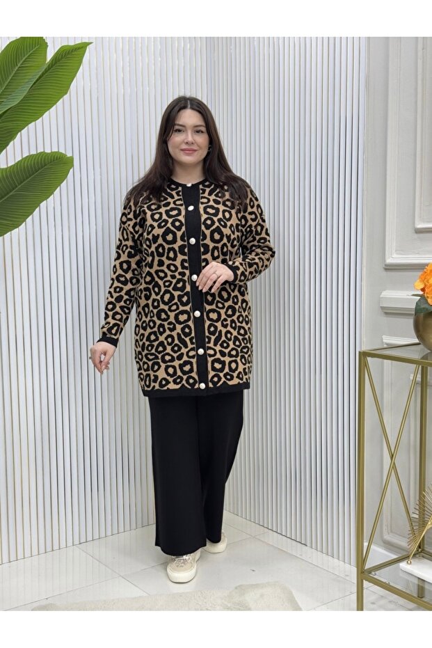 Leopard Patterned Knitwear Set - 2