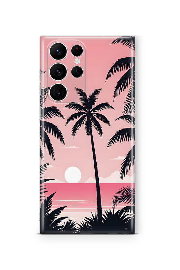 Samsung Galaxy S25 Ultra Compatible Palm Patterned Transparent Phone Case