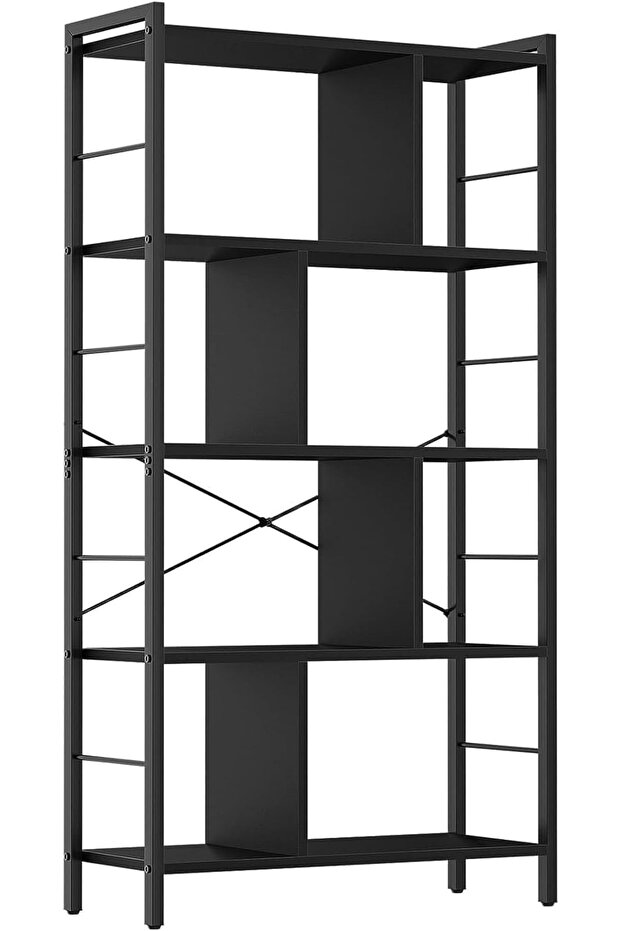 وحدة رفوف كتب بخمس طبقات (أسود)