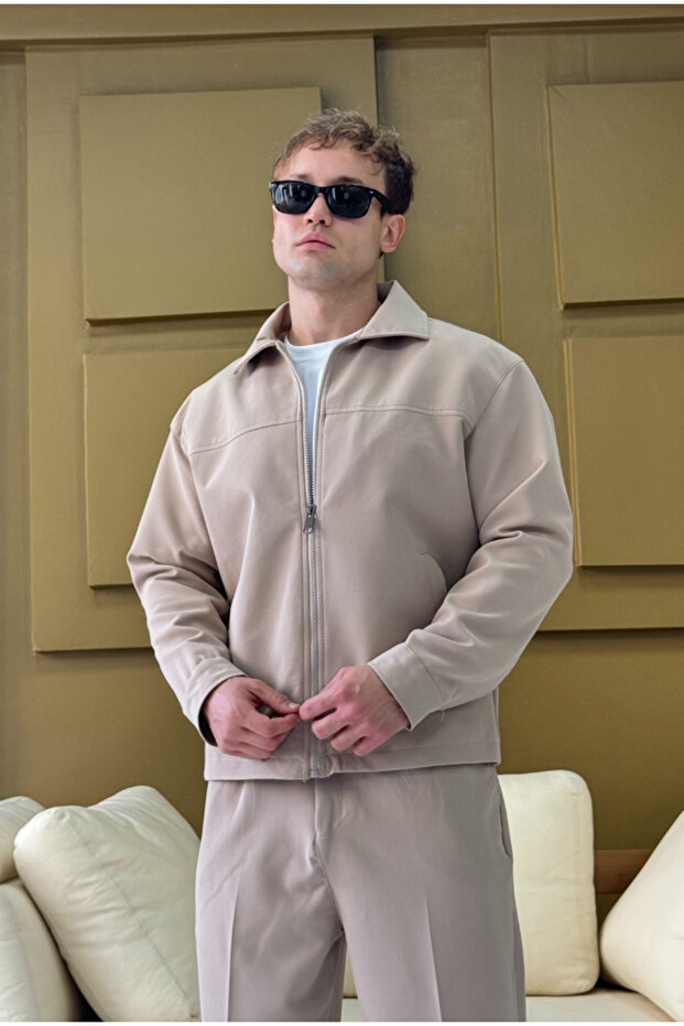 Kumaş Oversize Astarlı Ceket - 2