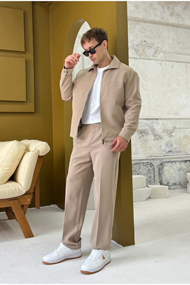 Kumaş Oversize Astarlı Ceket - 6