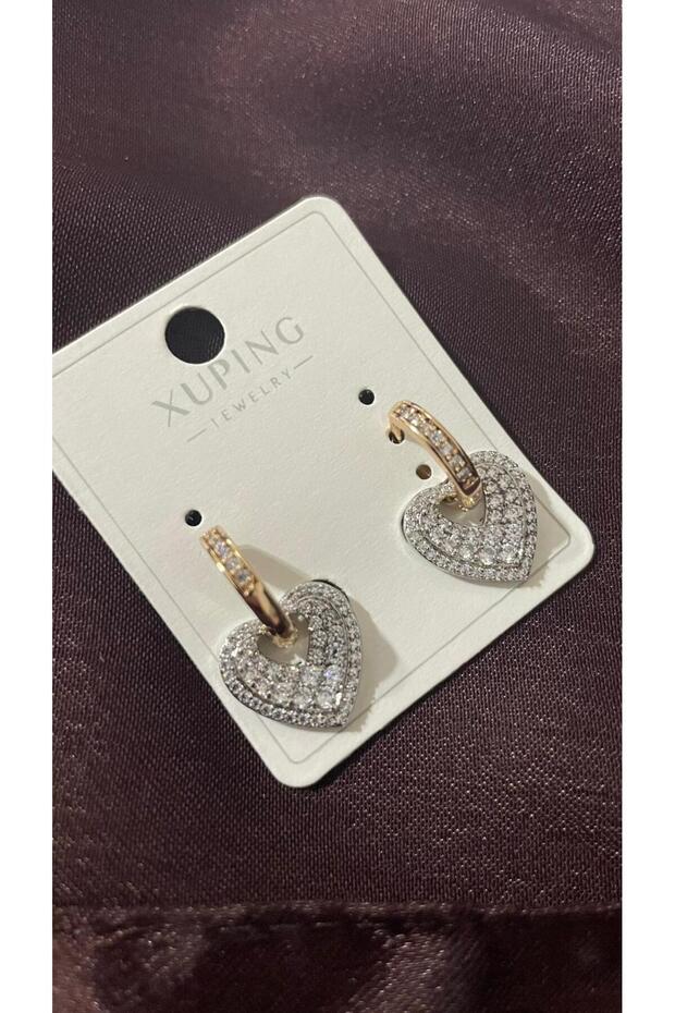 Xuping Heart Detail Rose Gold Steel Earrings