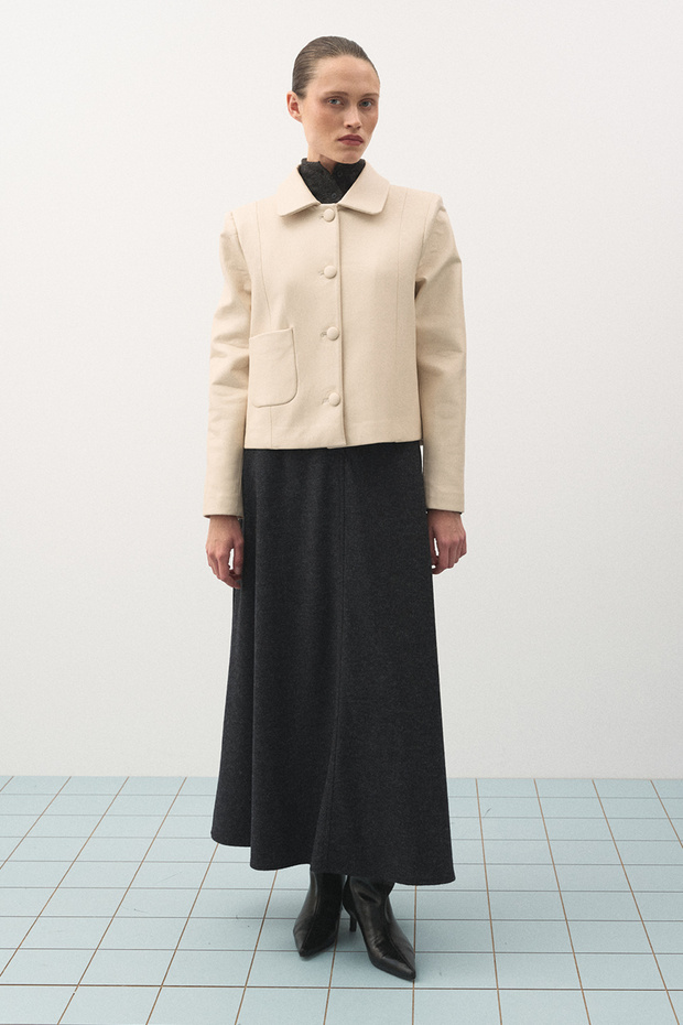 Kısa Deri Ceket Bej - 2