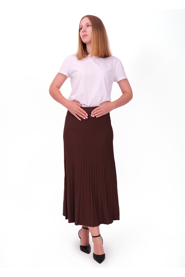 Kadın pliseli triko etek - 3