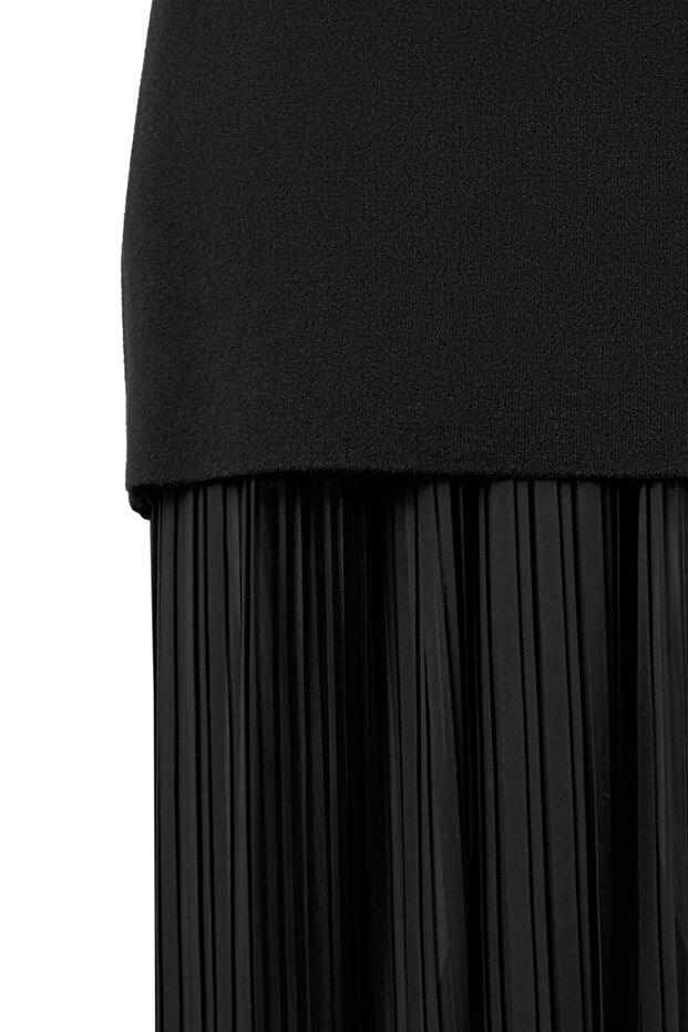 Şifon Astarlı Triko Etek - 6