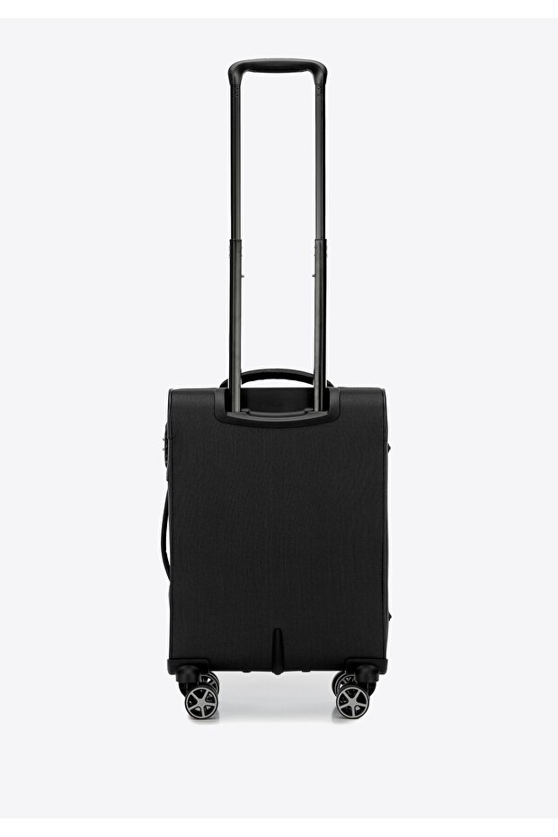 Men's Soft Polyester Cabin Suitcase Black Polyester - 3
