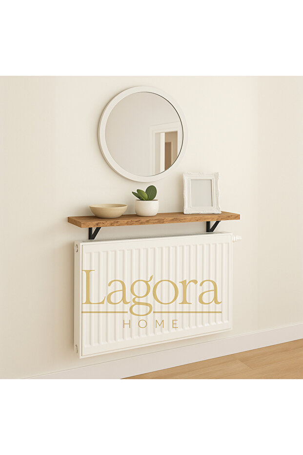 Montajsız Petek Üstü Uçan Raf Dresuar Kalorifer Peteği Rafı - 1