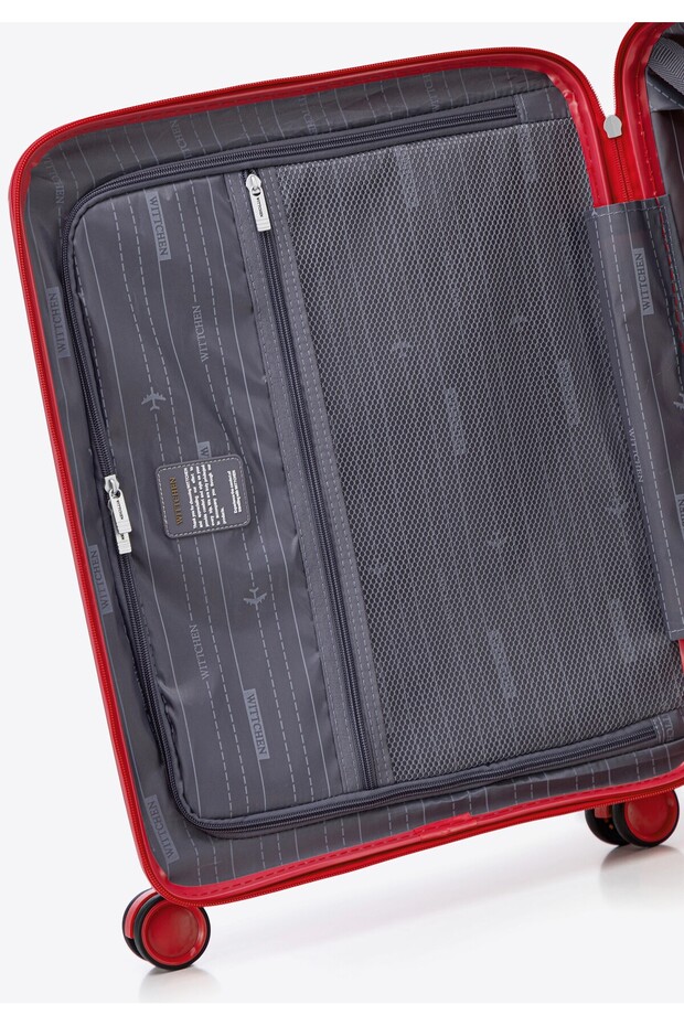 Man Small Suitcase made of polypropylene with circles, red, red polypropylene - 5